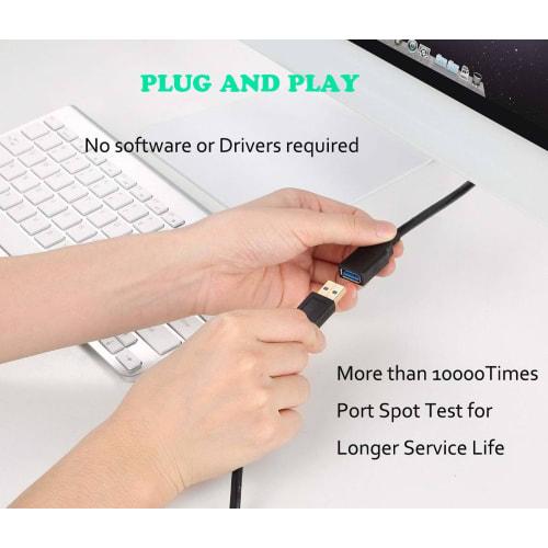 XBOHJOE USB 3.0 Extension Cable 3M Data Transfer 5Gbps USB Extension Male to Female Gold Plated Connector for Drive, Mouse, Xbox, Keyboard, Printer US