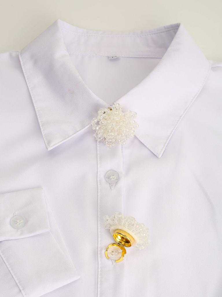 2pcs Button Covers for Shirt Rhinestone Sleeve Button Metal Cufflinks No Sewing Buttons Dress Decorative Cuff-link Birthday Gift