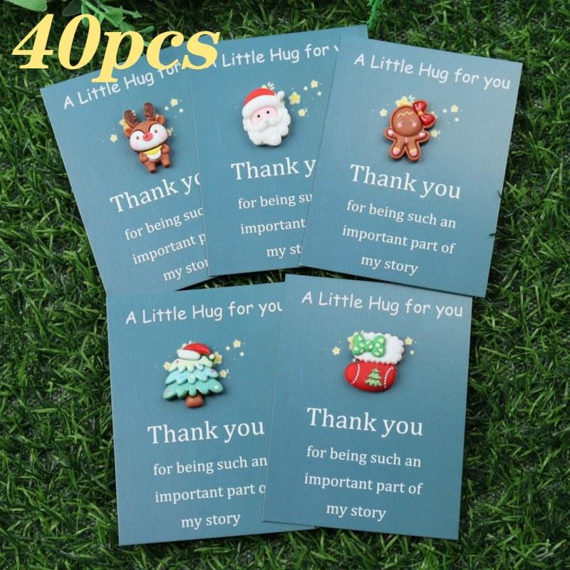 10pcs Mini Hug Cards with Resin Decorations Christmas Birthday Valentine Greeting Thank You Cards Bulk Gifts for Friends Family