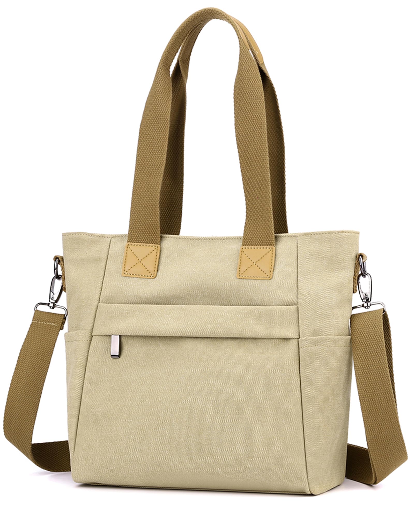 Женская небольшая холщовая сумка-тоут Manukori, сумка на плечо, сумка, сумка через плечо, для поездок на работу, в школу и путешествий (хаки)