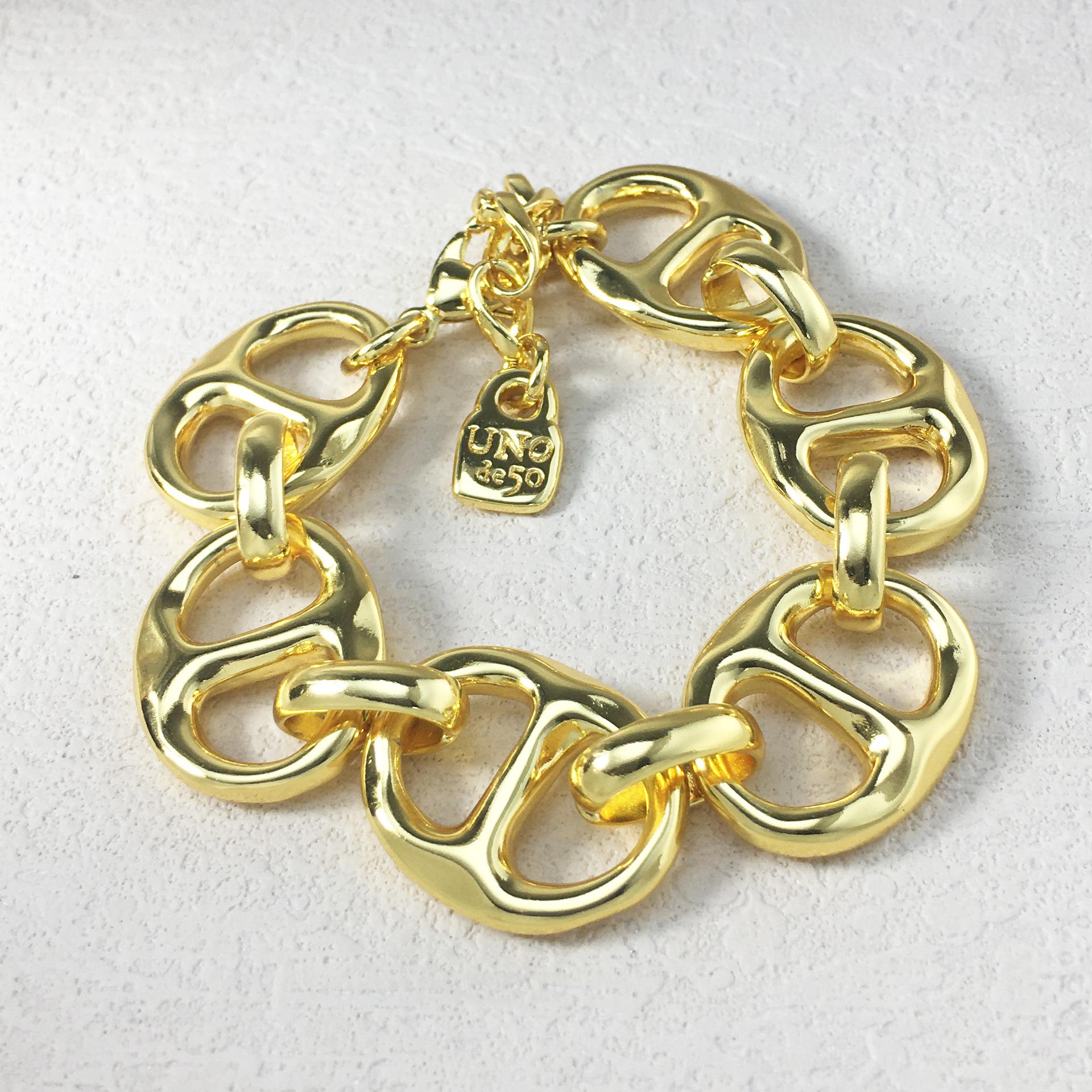 2024 UNOde50 Geometric Bracelet: Trendy European/American Fashion Jewelry Gift for Women.