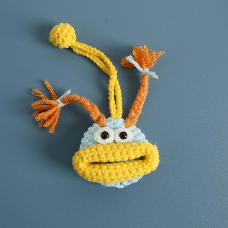 Lustige Häkel-Schlüsselanhänger Stricken Niedliche Wurstmund-Puppe Schlüsselhalter Nützliche Gestrickte Aufbewahrungstasche Schlüsselanhänger Für Autoschlüssel Großhandel