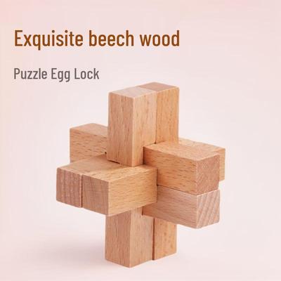 Pädagogisches Holz-Kinderspielzeug Luban-Schloss-Set - Nostalgisches Puzzlespielzeug-Geschenk
