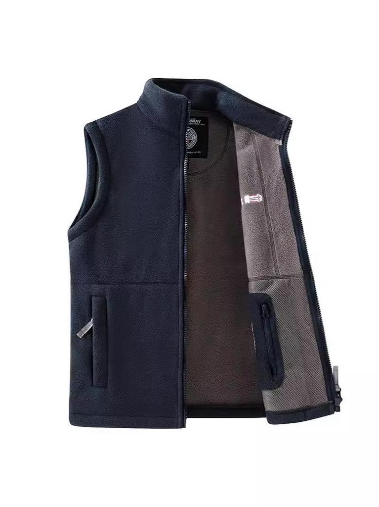 European Multi-Pocket Fleece Vest - Thickened Velvet Vest for Douyin Live Stream 9818