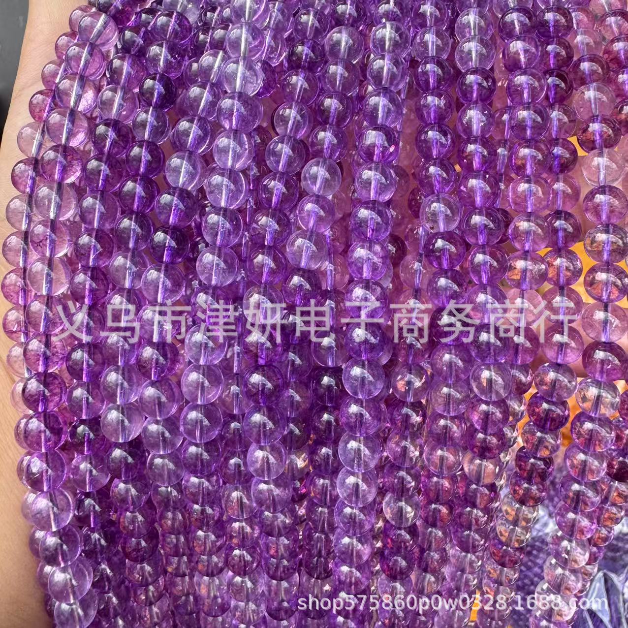 High-Quality K9 Synthetic Purple Phantom Crystal Round Beads for DIY Jewelry Accessories. 6mm ~60 Beads