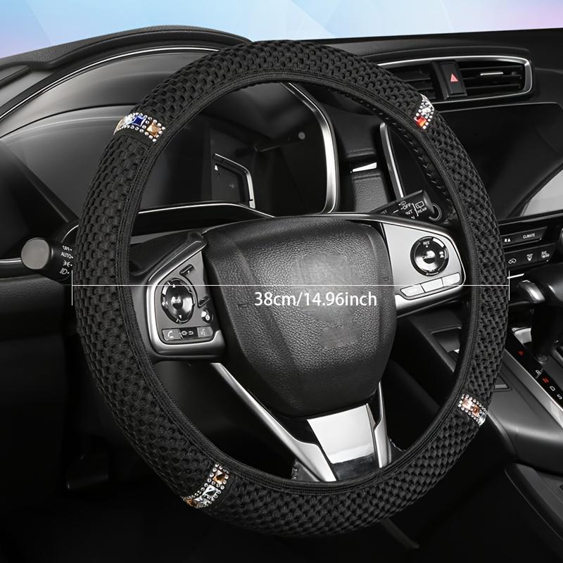 Универсальная оплетка на руль автомобиля, искусственная кожа, нескользящая, дышащая, устойчивая к поту, легкая установка, прочная, комфортное вождение чёрный
