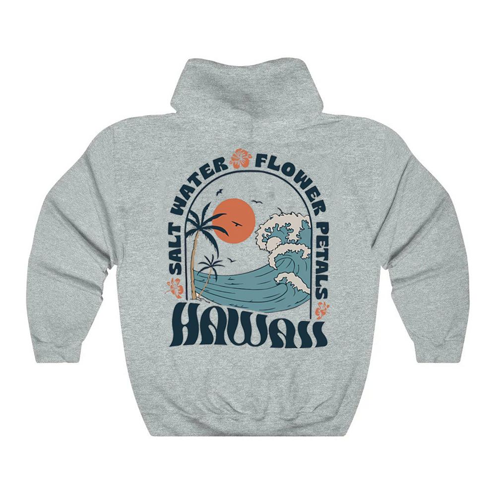Hawaii Surf Hoodie Ocean Beach Hooded Sweatshirt Siesta Beach Pullover Trendy VSCO Coconut Aesthetic Hoodies Tumblr Sweatshirts