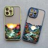 Forest scenery Mountain River Landscape Phone Case For iphone 16 15 14 13 12 11 Pro Max Mini Plus X XR XS 7 8 Shockproof Cover