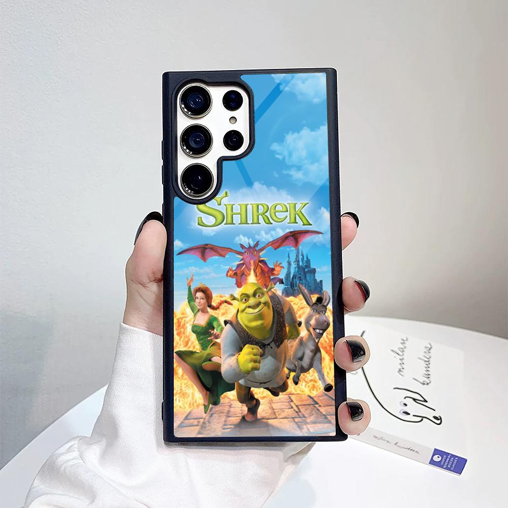Cute Fun M-MovieS S-Shreks Back Phone Case For Samsung Galaxy S26 S25 S24 S23 S22 S21 S20 FE Edge Pro Plus Ultra PC+TPU Cover