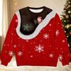Men's Corduroy Long Sleeve Neck Shirt with Christmas Print