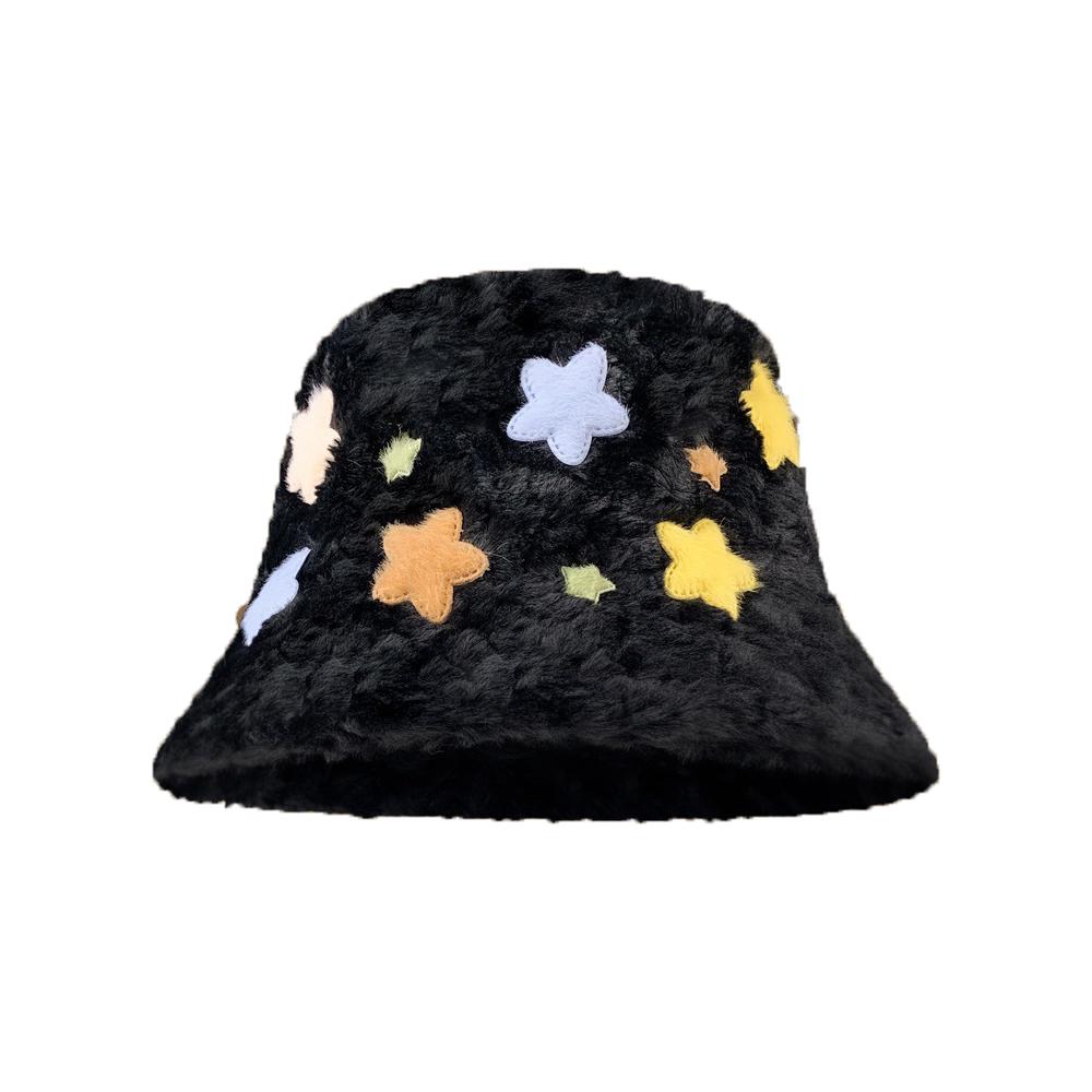 

Basin Cap Fur Fisherman Cap Bucket Hat Plush Ear Warm Bonnet For Outdoor Women Cold Weather XS（old） чорний