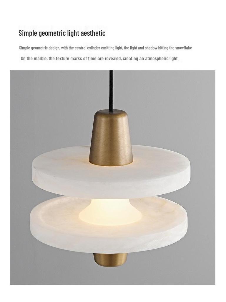 Nordic Designer Small Alabaster Pendant Light for Villa, Study, Tea Room, Restaurant, Bar, Bedroom, and Bedside