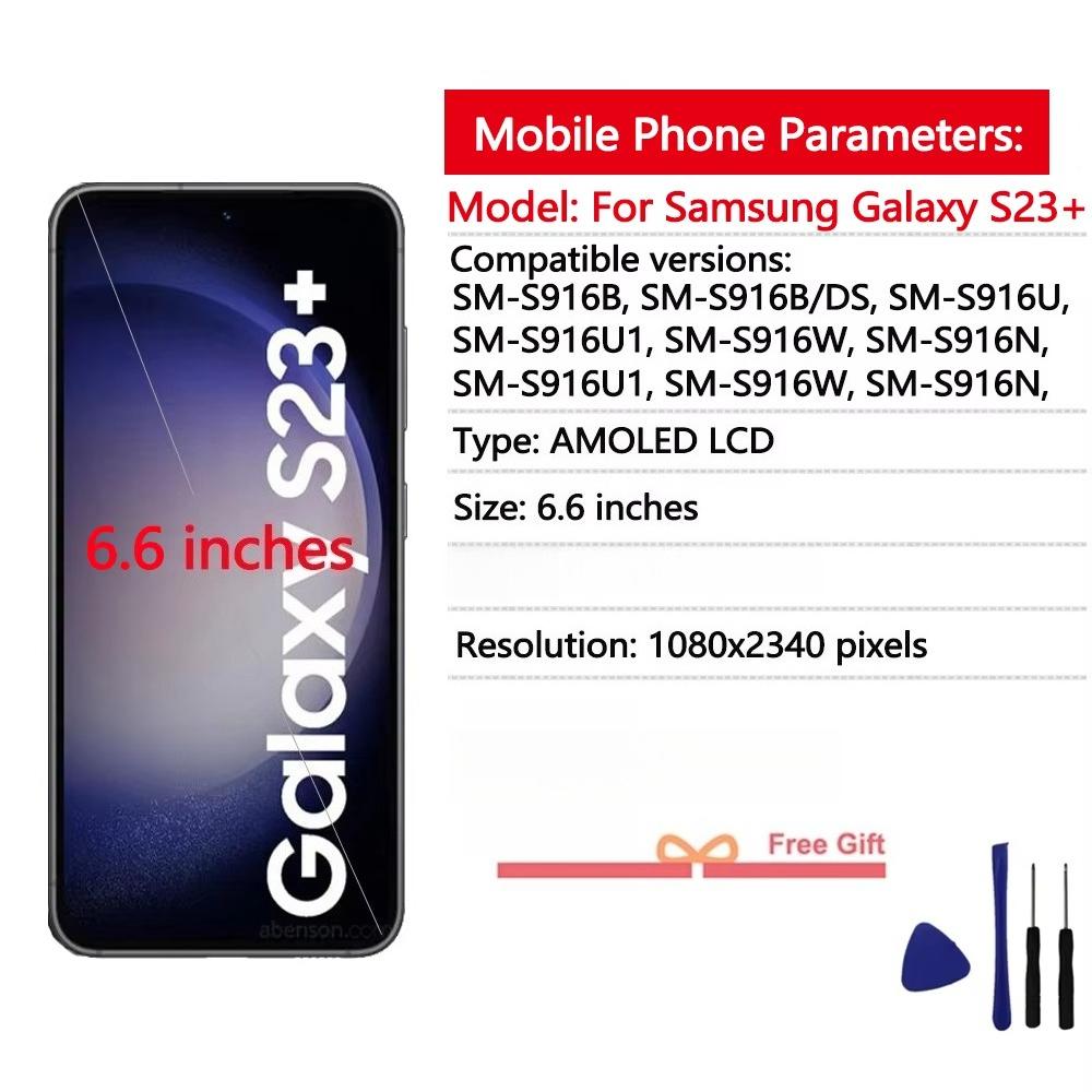 OLED Display For Samsung Galaxy S23 Plus LCD Display Touch Screen Assembly For Samsung S23+ S916B S916U S916W S916N S16E LCD