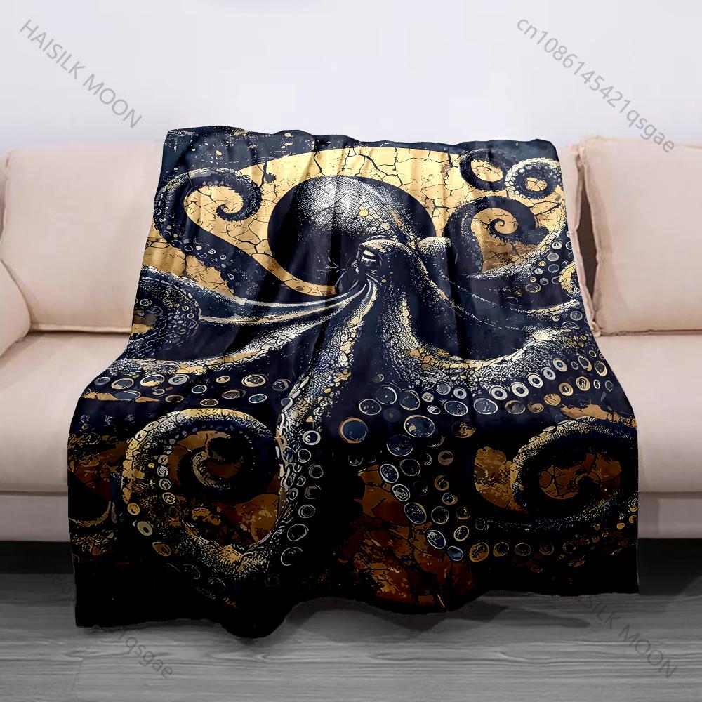 

1PC Blue dragon moonlit castle flames mist Print Blanket Flannel Material Soft Warm for All Seasons Home Outdoor Camping Picnics 75x90cm