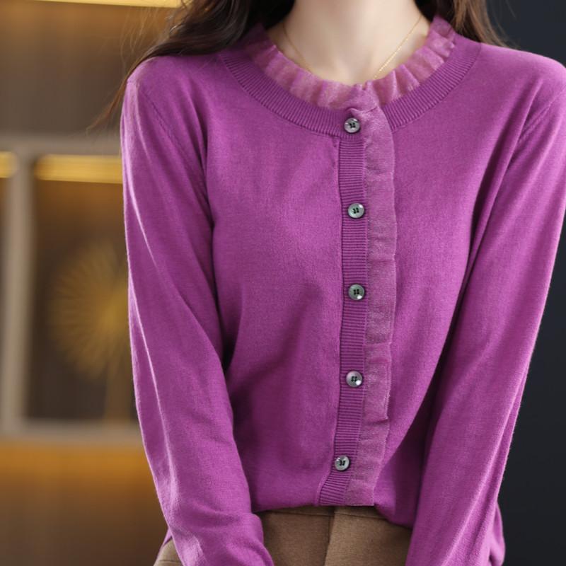 

Женский шерстяной свитер Qinghe кашемир 50% шелк 50% шерсть весенне-летний шерстяной жилет без рукавов с короткими рукавами мягкий и удобный M фиолетовый