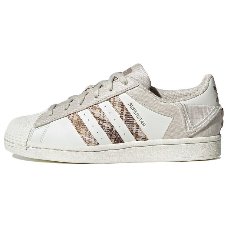 Adidas Originals Superstar Durable Lightweight Low-Top Skate Shoes Women Sneakers White Brown IG3004
