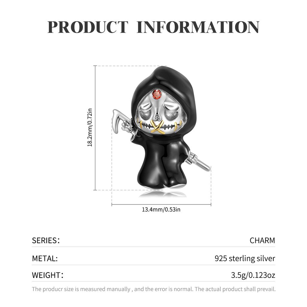 Skateboard Skull Charm 925 Sterling Silver Christmas Skeleton Beads for Women Fine Charms Bracelet Jewelry Making