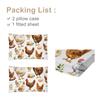 Three-Piece Bedding Set With Hen And Eggs, With Two Pillowcases, Suitable For Living Room And Bedroom (Farmhouse, Lifestyle)