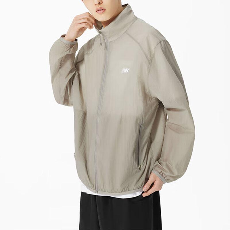 New Balance Jackets Men's Gray Stand Collar Thin Other AMJ32371-HUS