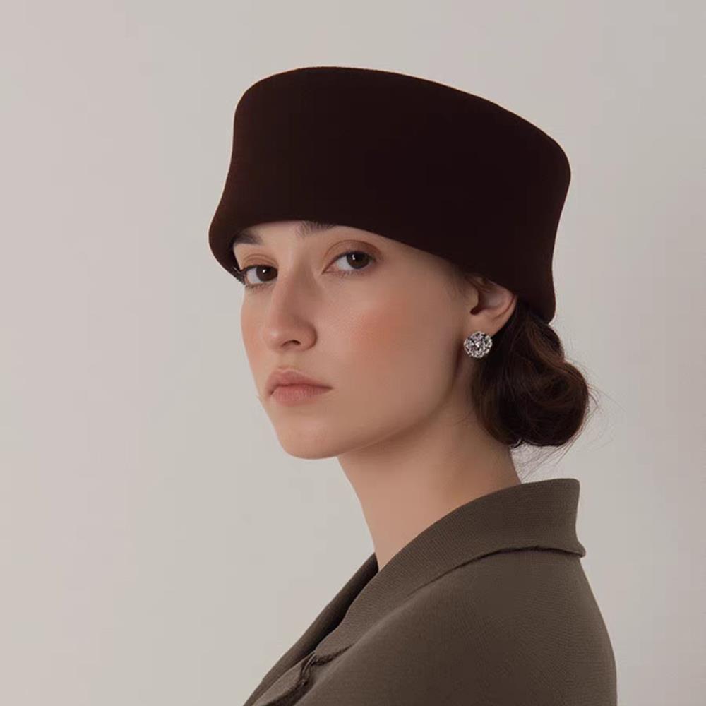 Winter Damen Hardtop Barett Hut Großbritannien Herbst Weiß Schwarz Wollfilz Pillbox Hut Retro Elegant Fedora Malerhut Damen Baretts