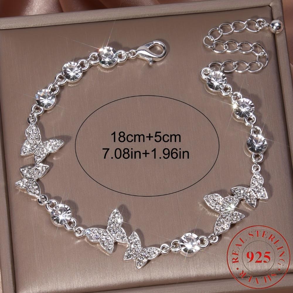 Das Schmetterlingsarmband ist aus 925er Sterlingsilber gefertigt, ein modisches, luxuriöses und exquisites Schmuckstück, das sich perfekt als Geschenk eignet.