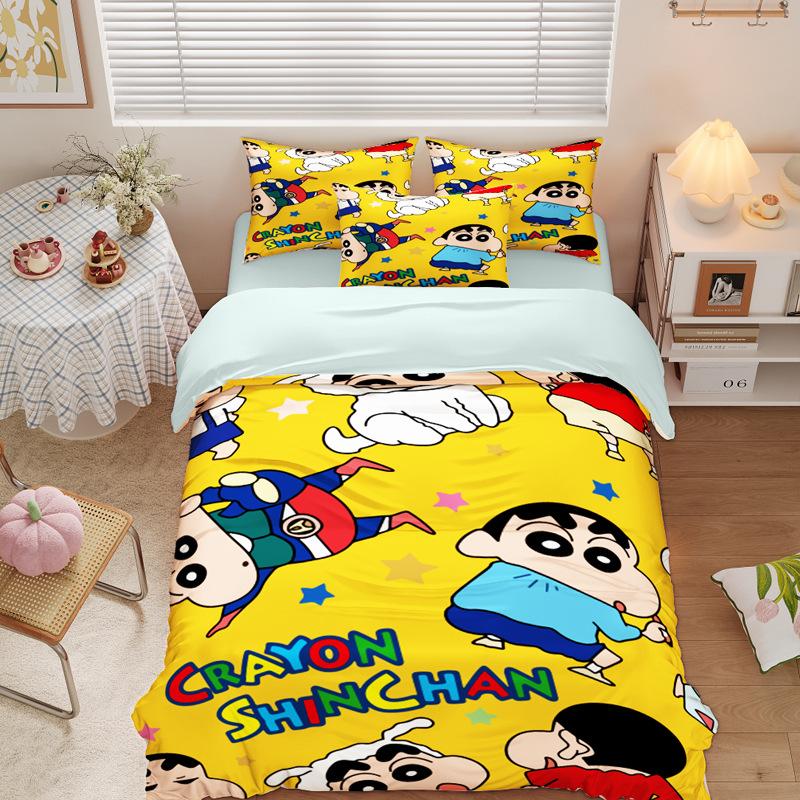 New Style C-Crayon Shin-chan Bedding Sets Shin-chan Duvet Cover Bed Set Quilt Cover Pillowcase Kids Adult Size