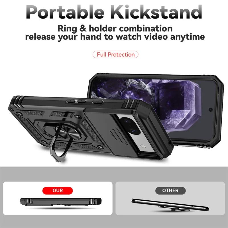 Armor Case For Google Pixel 9A 8A 7A 8 Pro Cover 9 Pro XL Lens Protection Kickstand Ring Holder Shell Fundas