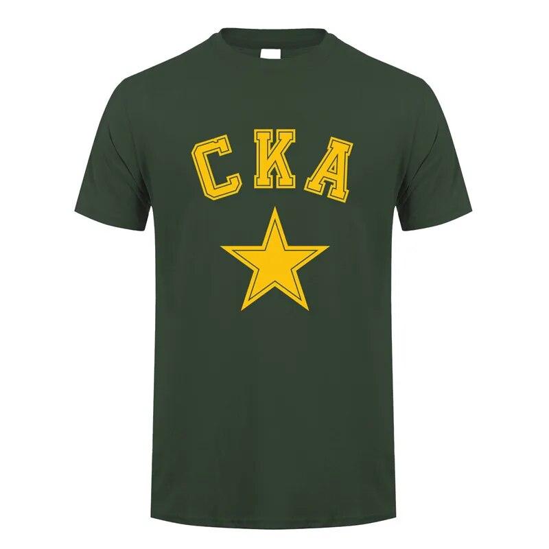CKA Russian Hockey Team T Shirt Unisex Summer Short Sleeve Cotton KHL Saint Petersburg SKA T-shirts Tops Unisex Streetwear