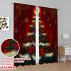 2pcs,2D Plane Printing Curtains Digital Printed Christmas Tree Poinsettia Ornaments_a (2) Versatile Fabric (without Rod) All