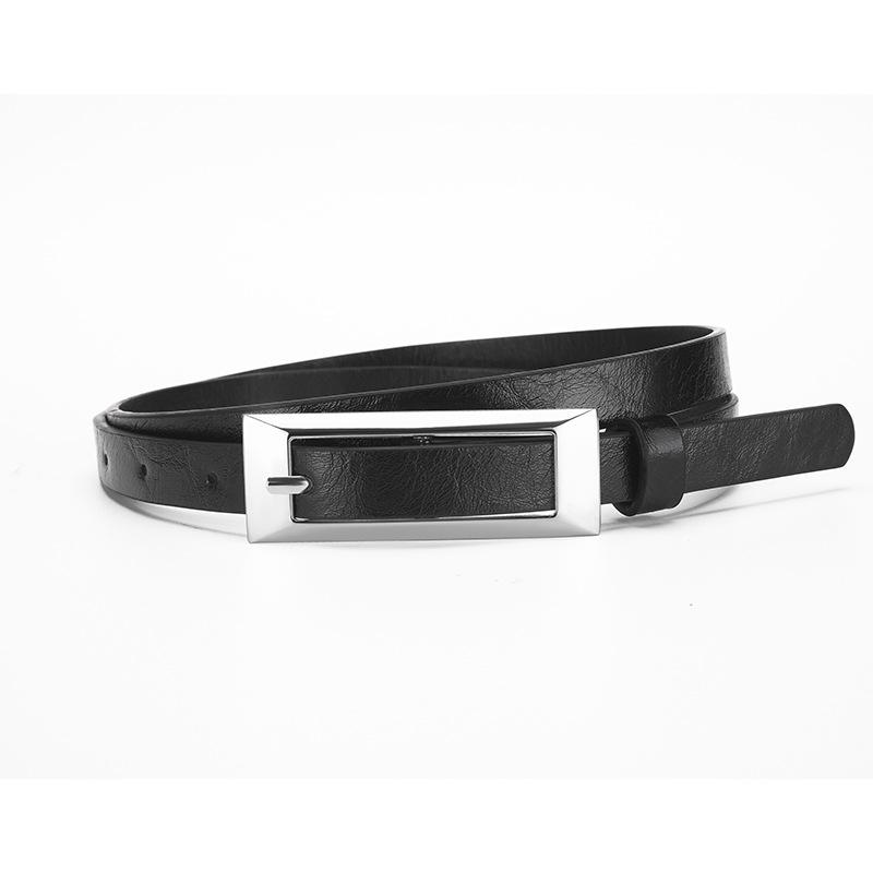 Ceinture Rectangulaire en Cuir Gras Ceinture Simple pour Robe Ceinture Fine Ceinture à Boucle Japonaise Femmes