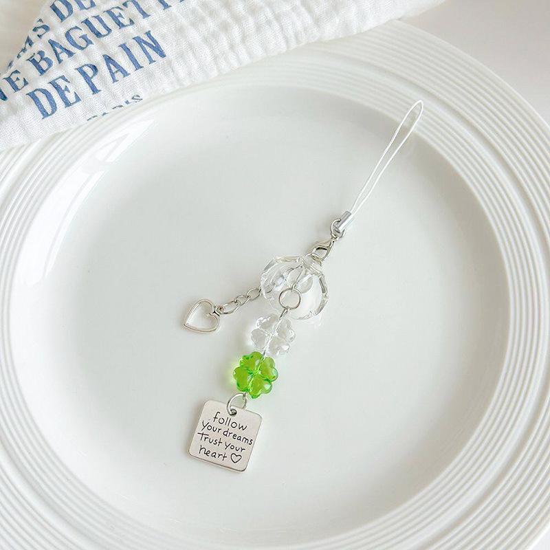 Jellyfish Star Lucky Leaf Wind Chime Keychain & Phone Lanyard Pendant