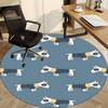 1pc Bull Terrier Pattern Office Round Area Rug, Under Office Chairs Bedroom Living Room Home Decor, Room Deco