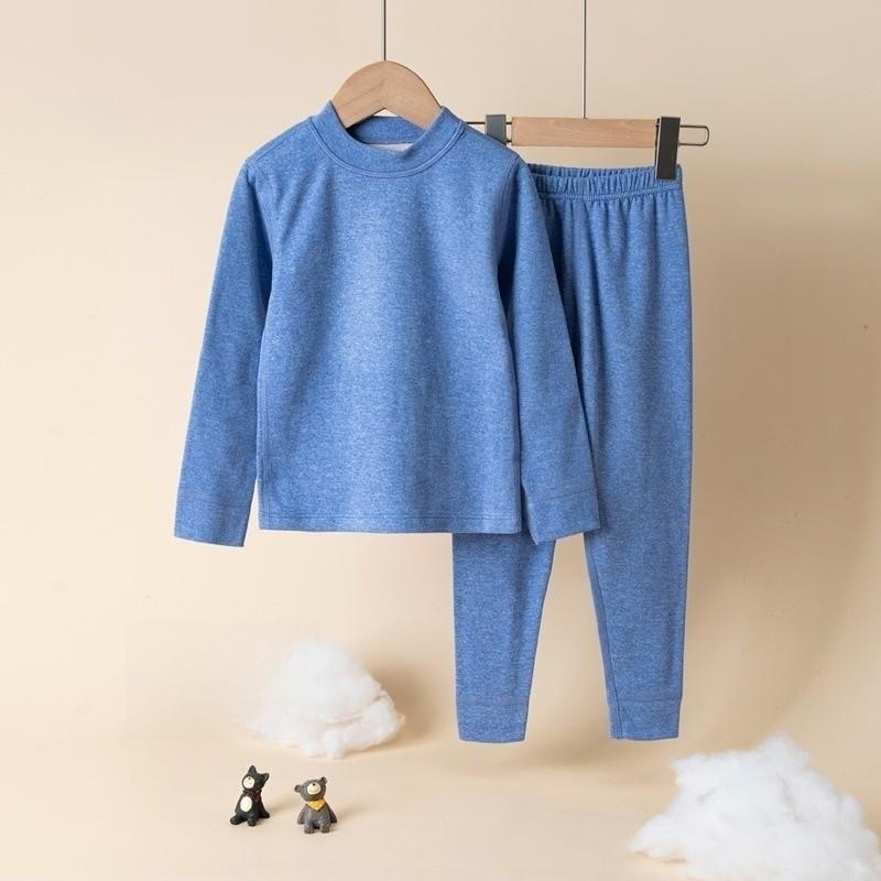 Cozy Wool Silk Baby Boys Girls Thermal Pajamas Set With Soft Fabric For Autumn Winter
