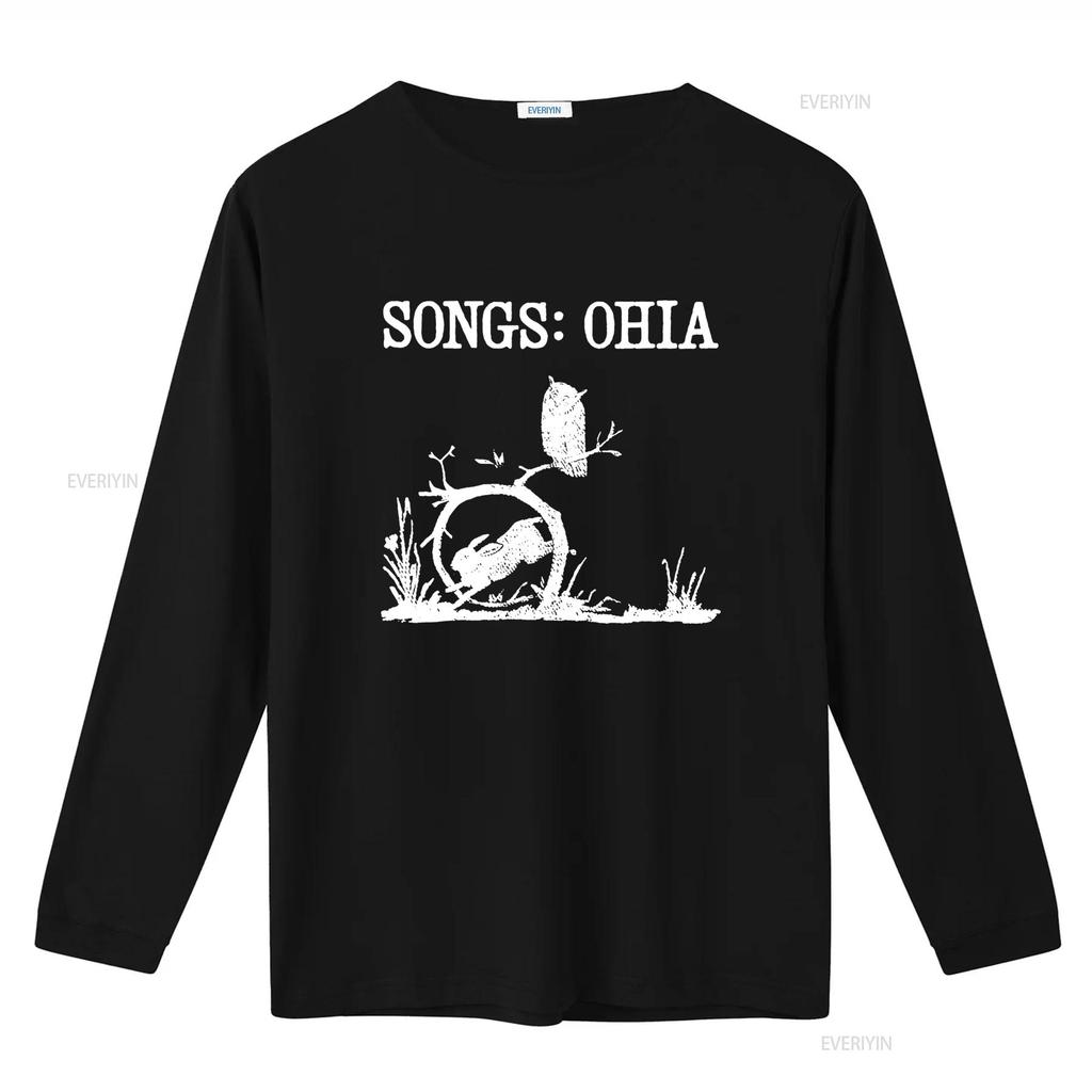 Songs Ohia T Shirt S 5XL Unique Black and White Animal Print Design vintage Washed Slightly streetwear designer clothes Stylish
