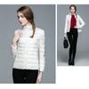 Women's Lightweight Long-Sleeve Water-Resistant Jacket Warm Slim Stand Up Collar Zipper Coat