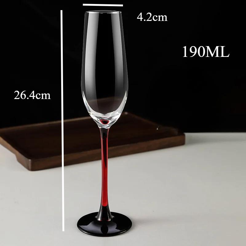 European Style Red Lever Champagne Glass Home Premium Feeling Creative Glass Red Wine Glass Highball Glass High-grade Wine Set