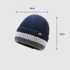 Winter Warm Wool Hat Knitted Pullover Hat Velvet Windproof Ear Protection Hat Thick Biker Hat for Men Women