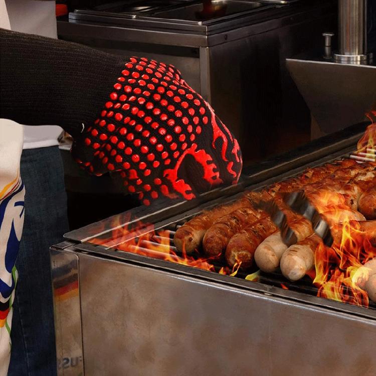 Grilling Gloves Non-Slip Baking Gloves for Barbecue Cooking 2 Colors To Choose