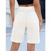Shorts pour femmes à cordon de serrage, taille élastique, légers, d'été, décontractés, avec poches