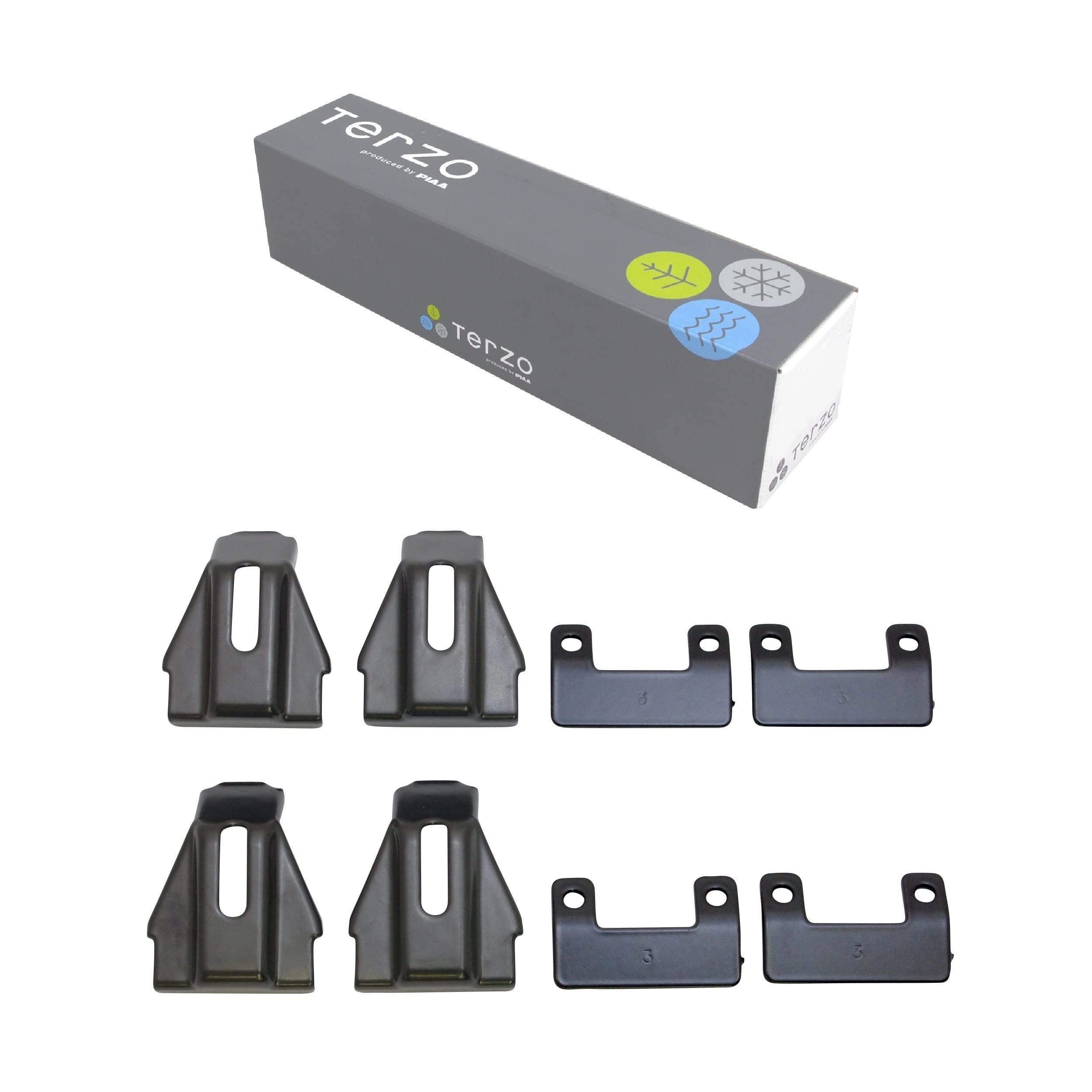 

Terzo Roof Carrier with Mounting Set of Direct Roof Rail for Aero Bars Eclipse SR3 (by PIAA) Carrier/Base Vehicle-Specific Holders, 4, Type, Black, чёрный