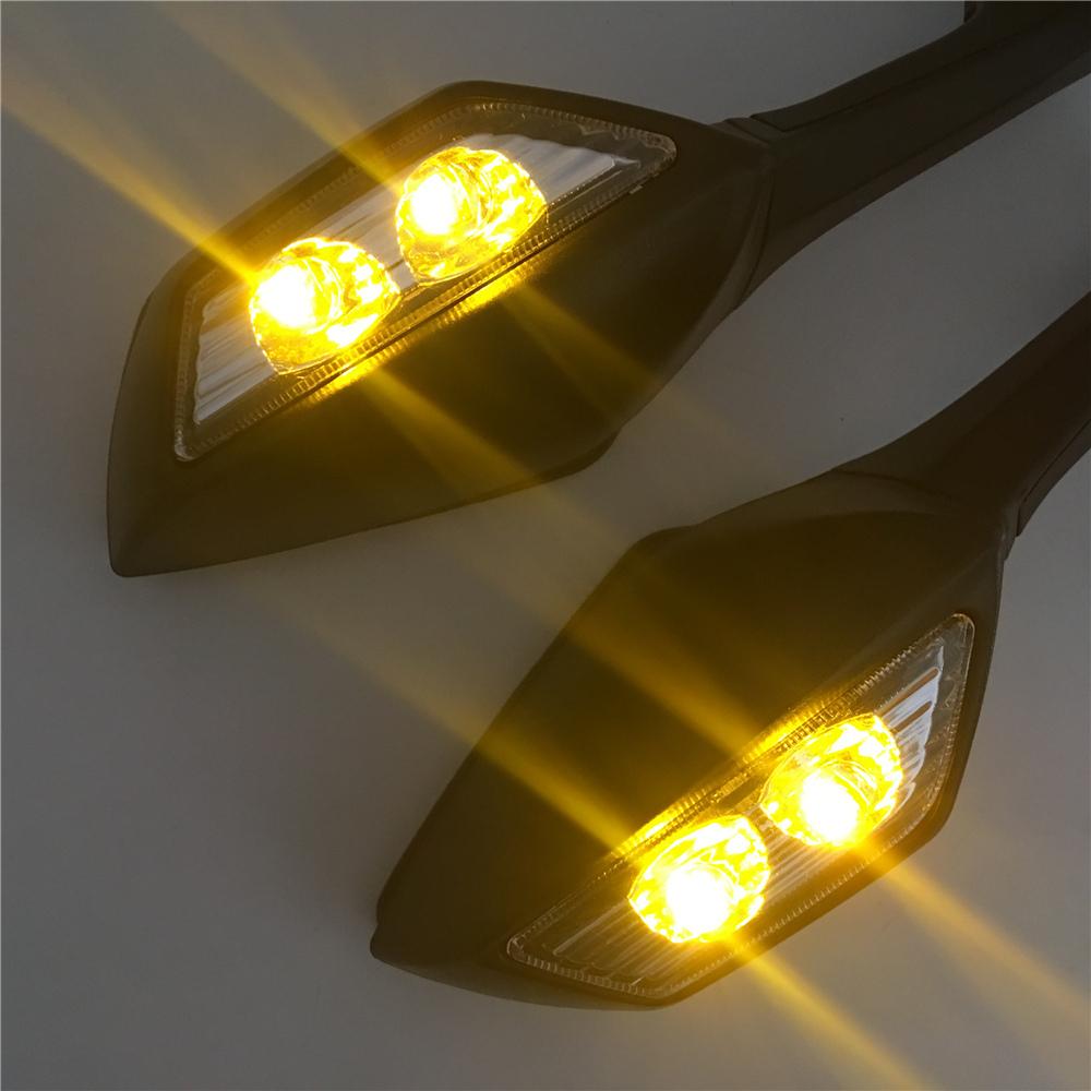 For Kawasaki ZX10R ZX10 ZX 10 R 2011 2012 2013 2014 2015 2014-2015 Motorcycle Wide-angle Rearview Mirrors LED Turn Signal