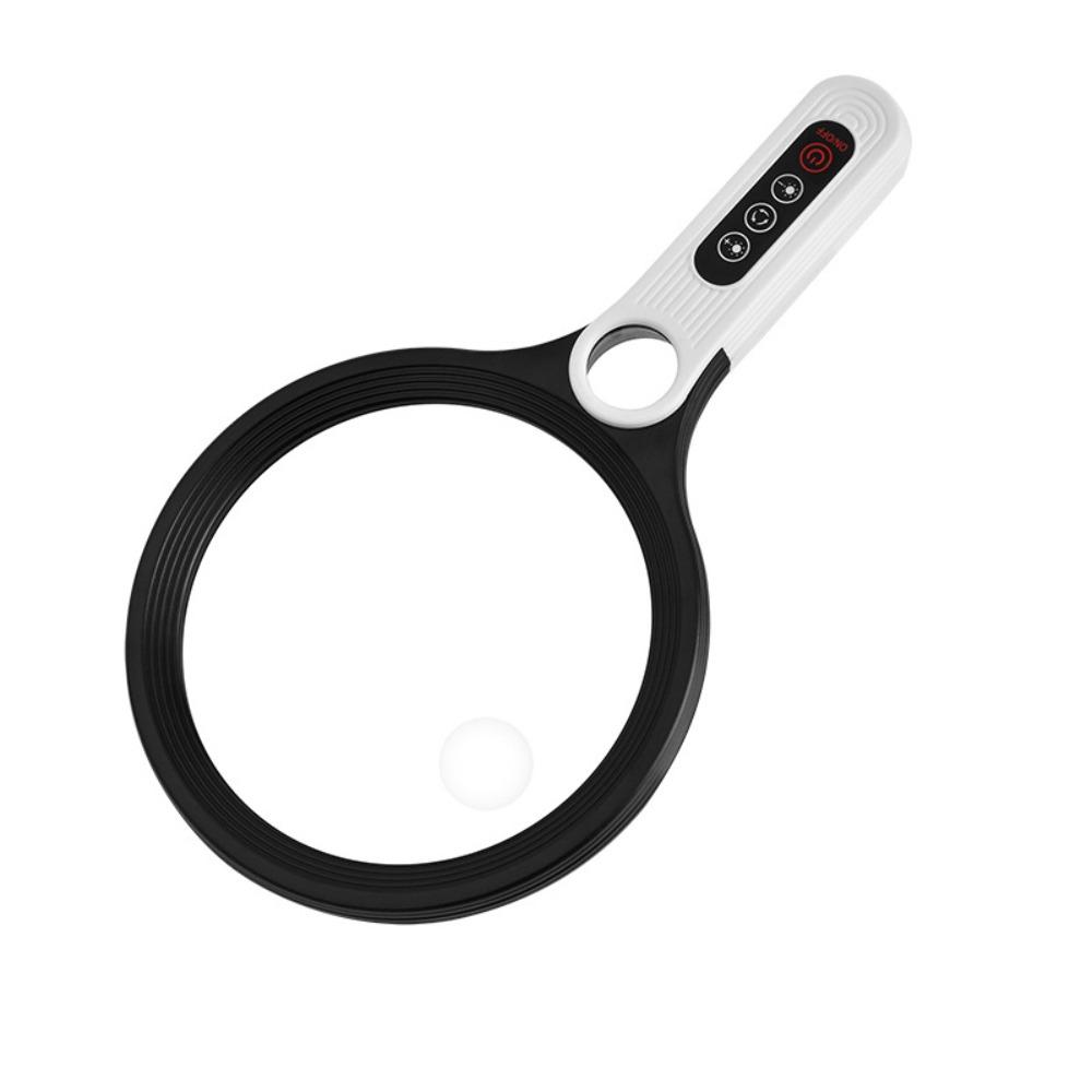 

5X 10X 20X Handheld Magnifying Glass Extra Large Reading Magnifier 5x Magnifying Glass Jewelry Battery powered чорний білий колір
