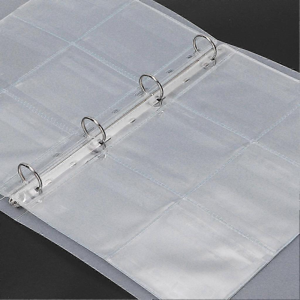 Transparent Binder Photo Organizer Badge Storage Book Perforated Ring Collection Folder 6 Pages(Shell 6 Hole Inner Page )