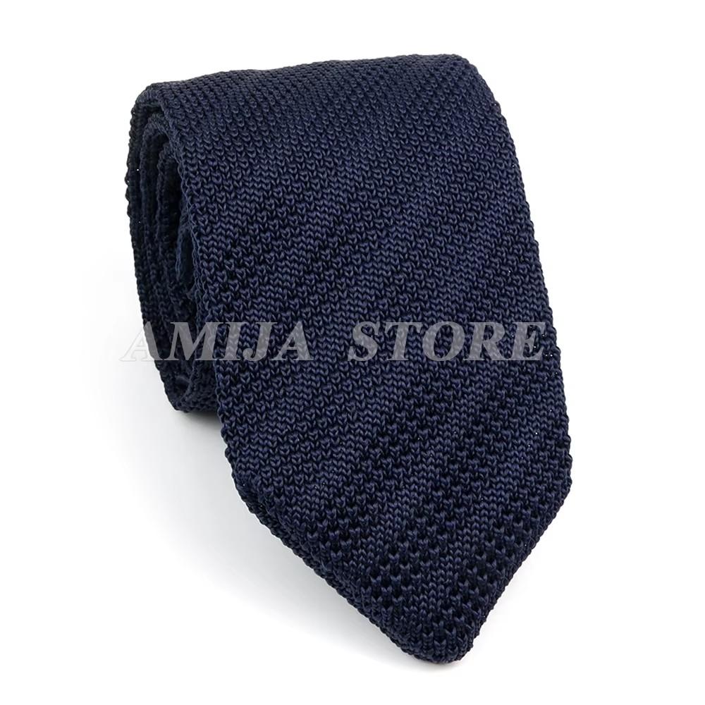 Bunte Herrenstrickkrawatte Einfarbige Krawatte Schmal 7CM Strick Warm Hals Geschenke Für Männer Gewebt Designer Alltagsaccessoires Für
