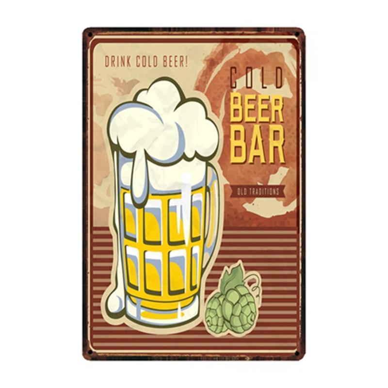 [ WellCraft ] Free Beer Tomorrow Ice Cold Beer Served Here Metal Sign Posters Art Vintage Mural Painting Custom Decor WW4