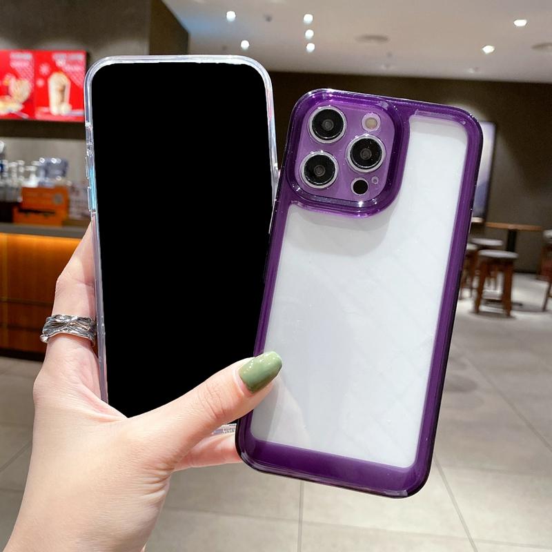 Luxury Transparent Phone Case For Iphone 11 12 13 14 Pro Max X Xs Xr Max 7 8 Plus Bumper Shockproof Clear Cases Cover