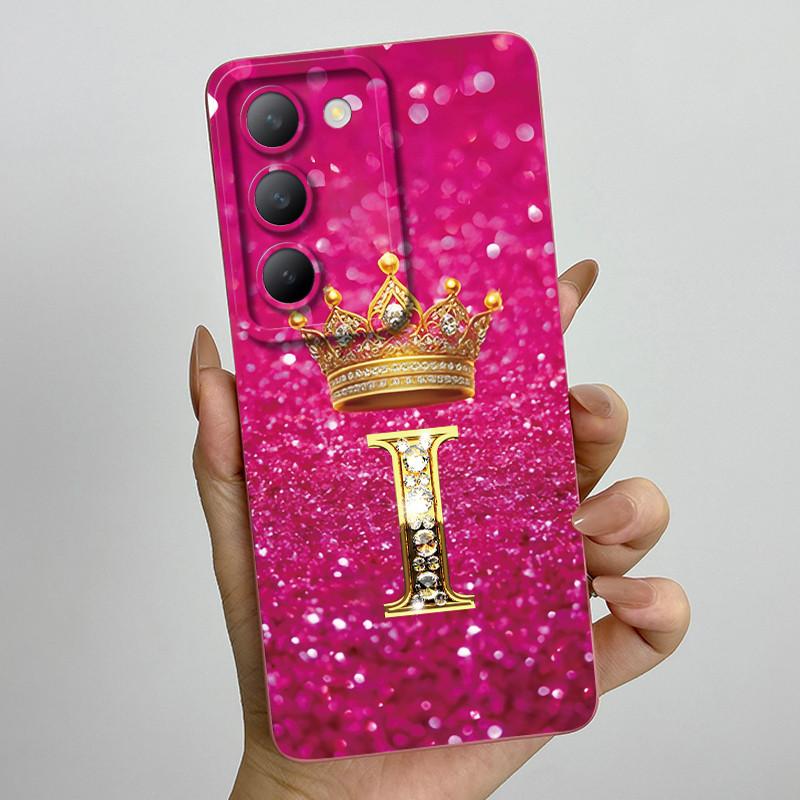 For Vivo V30 Lite 4G Case Crown Letter Soft Silicone Phone Case For Vivo V30 SE V40 SE Cover On Vivo Y100 T3 5G Shockproof Funda