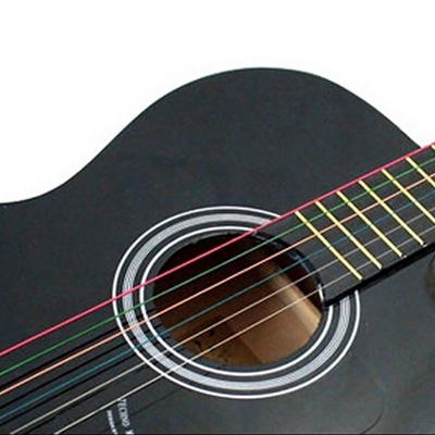 Perfetto 1 set di corde in acciaio colorato arcobaleno da 6 pezzi per chitarra acustica