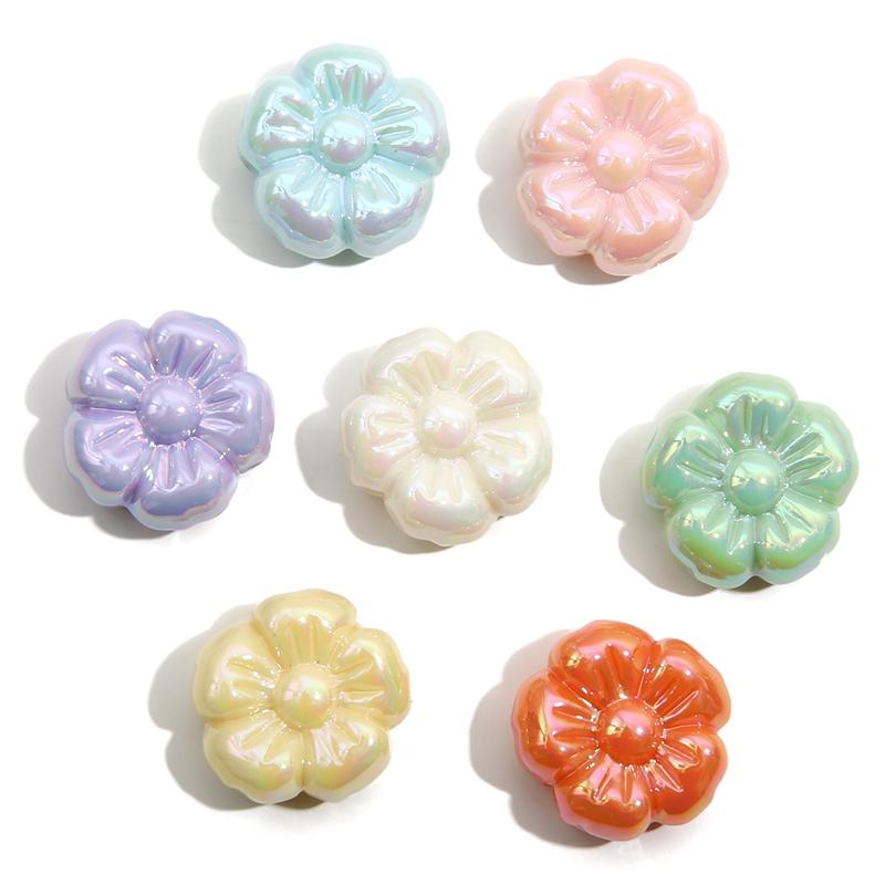 Acrylic Flower Beads for DIY Necklace Bracelet Earring Jewelry