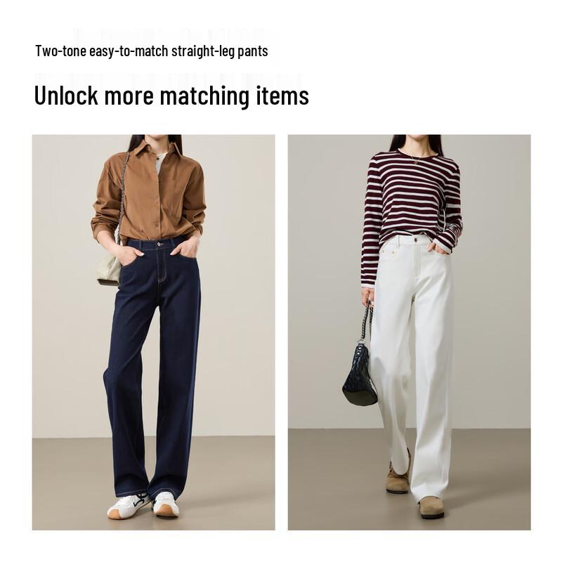 Yiyang Women's Fade-Resistant Straight Leg Jeans